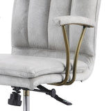 Vintage White and Chrome Swivel Office Chair B062P186452