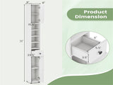 Slim Tall Bathroom Storage Cabinet 8" x 8" x 71" Narrow Floor Organizer with Adjustable Shelves 95366906