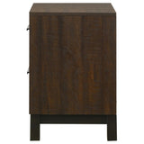 ZUN Rustic Tobacco and Dark Bronze 2-drawer Nightstand B062P145513