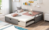 Extending Daybed with Trundle, Wooden Daybed with Trundle, Gray WF194887AAE
