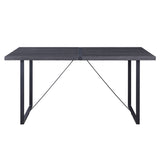 Grey Oak and Black Dining Table with Sled Base B062P186433