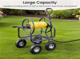 Heavy Duty Garden Hose Reel Cart with 10" Pneumatic Wheels, Large Capacity Hose Winder with Storage 20493154