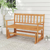 2-Person Wooden Outdoor Rocking ChairPatio Swing Rocking Loveseat 71712050