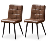 ZUN Dining Chairs set of 2, Faux Leather Kitchen Chair, Metal Leg 73111625