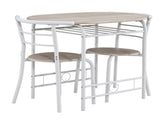 (85x60x76cm) Oak Grain PVC White Paint Breakfast Table and Chair Set Larger Version 97882164