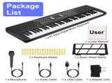 61 Key Piano Toy for Kids - Multifunctional Electronic Keyboard with 100 Tones/Rhythms, Light-Up 86191046
