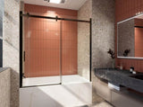 56-60 in. W x 58 in. H Mod Semi-Frameless Sliding Bathtub Door in Matte Black with 5/16 in. W637P349406