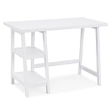 Redina Contemporary Wood Writing Desk with Storage, White T2574P164629