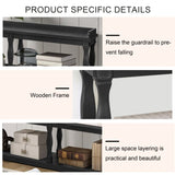 Console with 3-Tier Open Storage Spaces And Roman Column Effect Support Legs,Narrow Sofa Entry W1445P162737