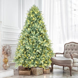 Artificial 5ft Blue green Tint Christmas Tree with 1194 PE/PVC Mixed Branch Tips, 300L warm white 30743739