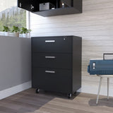 Three Drawer Base Cabinet with Caster, lock and full extension rails fr Garage storage system Black B20092085