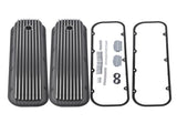3-11/16" Tall Finned Valve Covers Black for Chevy BBC 396 402 454 502 1965-1995 39272975