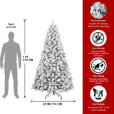 5FT Flocked Christmas Tree Artificial Snowy Holiday Tree with 407 Tips, Full Shape PVC, Sturdy 77059771