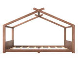 Queen House Floor Bed with Support Slats, Solid Wood House Bed Frame for Kids, No Box Spring Needed W1580P438812