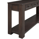 ZUN TREXM Console Table/Sofa Table with Storage Drawers and Bottom Shelf for Entryway Hallway WF287219AAP