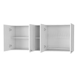 ZUN Winslow 150" Wall Cabinet, Four Doors, Two Divisions, Two Shelves B128P148845