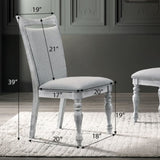 ZUN Salines Upholstered Turned Leg Dining Chairs, Set of 2, Rustic White T2574P164569