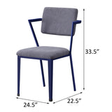 Grey and Blue Open Back Upholstered Office Chair B062P186424