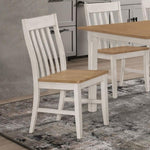 ZUN Set of 2 Wooden Dining Chairs, Natural and Off White B016P225496