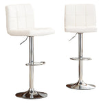 ZUN Swivel Faux Leather Adjustable Hydraulic Bar Stool, Set of 2, White T2574P164843