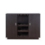 ZUN Espresso 2-Door Wine Cabinet B062P209331