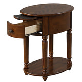 ZUN Dark Oak Accent Table with Bottom Shelf B062P191053