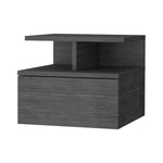 ZUN Augusta Floating Nightstand with 2-Tier Shelf and 1-Drawer B128P176117