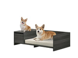 ZUN Modern Comfy Pet Bed with Cushion Side Storage Drawer Ash Gray Color B011P193954