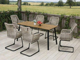 light Grey PE Rattan Outdoor Armchair Spring Support, Set of 2 All-Weather Patio Furniture W3990P436957