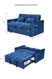 Modern Velvet Loveseat Futon Sofa Couch Pullout Bed, Small Love Seat Lounge Sofa w/Reclining T3411P309639