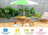 3-in-1 Kids Picnic Table with Adjustable Umbrella, Fir Wood Outdoor Activity Table Set with 95036669