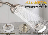 4-Spray Patterns Combo Rain Showerhead, with Body Jet Handshower in Brushed Nickel W1219P506571