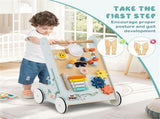 8-in-1 Wooden Baby Walker Push and Pull Learning Activity Center with Wheels for Toddlers 1 Years 16057979