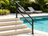 5-Step Stair Handrail Kit, Transitional Black Square Tube Design with Installation Hardware, for 50178295