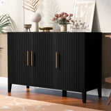 Featured Three-door Storage Cabinet with Metal Handles, Suitable for Corridors, Entrances, Living WF308089AAB