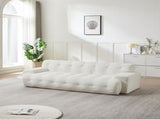 87.4-inch Cloud Series Minimalist Button-Tufted Square Arm Three-Seater Sofa, Chenille Sofa, W3505P383948