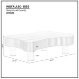 42.52 Inch Modern Wooden Handcraft Drum Coffee Table Irregular Shaped Coffee Table for Living W2582P251225