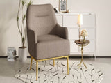 Modern Accent Chair Upholstered Armchair Single Sofa Chair with Curved Backrest and Gold Metal Legs N763P360684D