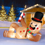 9.8 FT Lighted Christmas Inflatable Decoration, Large Inflatable Lying Gingerbread Man, Funny Blow 99519960