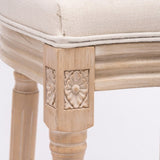 French Country Wooden Barstools Rattan Back With Upholstered Seating , Beige and Natural ,Set of 2 W162290987