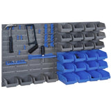 Blue wall mounted tool storage rack kit with storage box 07728243