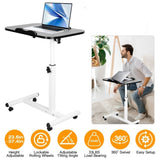 Mobile Standing Desk, Height Adjustable Rolling Laptop Table, 90 Tiltable Overbed Bedside Table, 27900793