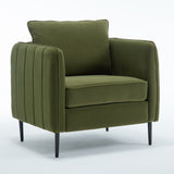Accent Chair for Living Room, Velvet Comfy Single Sofa Chair Mid-Century Modern Armchair with 1 32033954