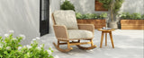 Contemporary Minimalist Beige Wicker Rocking Chair with Soft Polyester Cushions and Durable Wooden N767P229004N