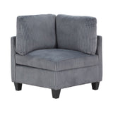 Modern Living Room Furniture Dark Gray Corner Seat with Storage Corduroy Fabric Upholstery 1pc B011P206265