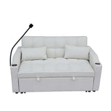 Modern Velvet Loveseat Futon Sofa Couch w/Pullout Bed,Small Love Seat Lounge Sofa with adjustable W2297P224266