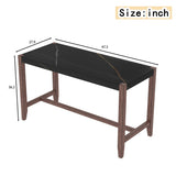 Counter Height Table, 47.5 Inch Faux Marble Finish Bar Dining Table, Modern Bar Tall Dining Table N752P269652B