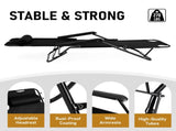 Portable Dual Purposes Extendable Folding Reclining Chair Black 17184383