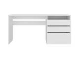 Kenai 3 Drawers Computer Desk, One Shelf, White B097P474290