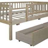 Twin Size Daybed Wood Bed with Two Drawers, Natural WF301864AAN